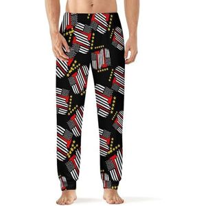 USA Vlag Ster Mannen Pyjama Broek Zachte Lounge Bottoms Met Pocket Slaap Broek Loungewear