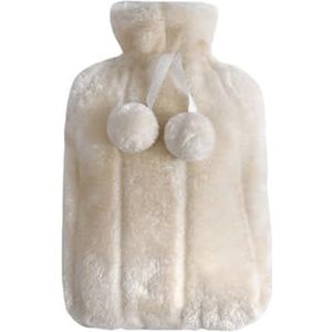 Warmwaterkruik 2000 ml grote warmwaterzak met deksel winter pluche schattige handwarmer herbruikbare zachte grote warmwaterzak warmte warm waterfles warmwaterzak (pluche champagne)