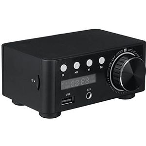 Audioversterker, Mini Audio HIFI Bluetooth 5.0 Power Class D Versterker TPA3116 Digital AMP 50W * 2 Home Audio Auto Marine USB/AUX IN(Nero)