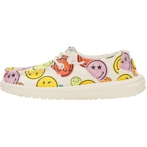 Hey Dude Wendy Smiley Slipper, voor dames, crème/multi, 41,5 EU, Crème Multi, 41.5 EU