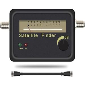Digitale Satellietzoeker Signaalmeter Meter Signaalaanwijzer Satelliet TV-ontvanger Sat Finder Hoge gevoeligheid(Added Black cable)