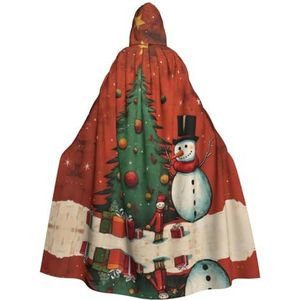DURAGS Sneeuwpop Kerstboom Unisex Halloween Kostuum Cape - Volwassenen Party Decoratie Mantel Hooded Cape Voor Alle Gelegenheden