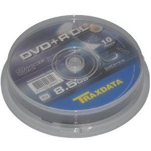 10 STK. Traxdata DVD+R DL 8,5GB 8X in Cake