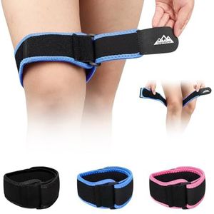 supregear IT Band Bandje, Iliotibiaal Band Syndroom Brace Knie Dij Heup & ITB Compressie Wrap Ondersteuning Verstelbare Patellar Tendinitis Osgood Schlatters Stabilisator IT Band Relief Brace, Blauw