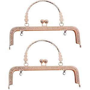 WANGCL 2 STKS Metalen Frame Portemonnee Sluitingen Voor Tassen Portemonnee Frames Voor Tas Maken Diy Retro Craft Clutch Bag -Rose