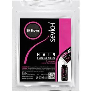 Sevich Aanzetpoeder, haarpoeder voor mannen en vrouwen, waterbestendig haar, concealer voor haarverdichting, wortels voor dunner wordend haar, 4 g donkerbruin