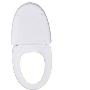 Toiletzitting Toiletbril met PP-bord Slow Down Mute Ultra topgemonteerd toiletdeksel for V-vorm toiletbril, wit (wit 37,5 * 46~48 cm) (Color : White, Size : 37.5 * 46~48cm)