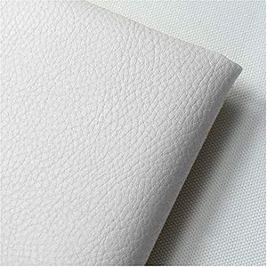 160cm Brede Faux Lederen Bekleding Stof Per Meter Litchi Textuur Waterdicht Vinyl Kunstleer Voor Autostoelen, Fauteuils, Doe-het-zelf Ambachten(Color:wit)