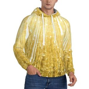 TTIGLHOH Gouden Bling Winter Hoodies Voor Mannen Fleece Gevoerde Sherpa Trui Kangoeroe Pocket Comfort Fit, Winter Sweatshirt, Zwart, M