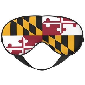 Maryland State Flag Printing Soft Eye Masker, Dubbelzijdige Zachte Oogdekking voor Slaap, Reizen, Yoga, Verstelbare Riem, Blokkeert Licht