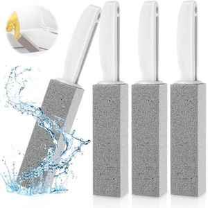 4 stuks reinigingssteen met reinigingsgreep, reinigingsborstel van puimsteen, voor toilet, keuken, badkamer, zwembad en huishouden