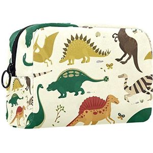 Cosmetische tas voor dames,kleine make-uptas voor portemonnee,Dinosaurus vintage kleur,Cosmetische reistas,make-uptasje