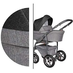 Reissysteem 3in1 Isofix Buggy Pram Carrycot Pushchair Q9 door ChillyKids 2in1 without baby seat Mountain Grey Q9/177A