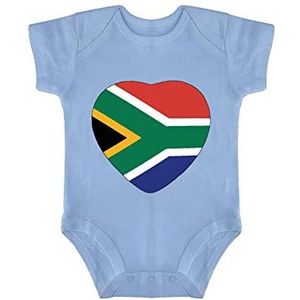 Yelolyio Zuid-Afrika Baby Jumpsuit Korte Mouw - Zuid-Afrika Vlag Bodysuit Unisex Baby's - Patriottische Zuid-Afrika Korte Mouw Bodysuits Pasgeboren tot Baby, blauw-Zuid-Afrika, 12 maanden