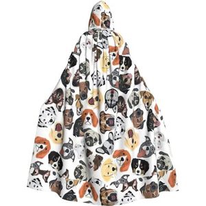 WURTON Halloween Kerstfeest Hond Print Volwassen Hooded Mantel Prachtige Unisex Cosplay Mantel