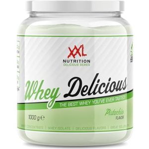XXL Nutrition - Whey Delicious - Pistache - Wei Eiwitpoeder met BCAA & Glutamine, Proteïne poeder, Eiwit shake, Whey Protein - 1000 gram