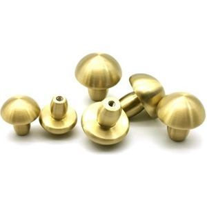 YBWQADFZ Massief messing handvat gouden paddestoel meubels handgrepen lade koperen knoppen kast keuken kast trekt (midden (31x34x10mm))