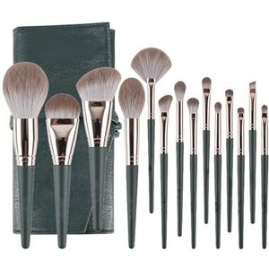 MQPALZKD Make-upborstelset 14 stuks poederpoeder blusher reparatieborstel, complete set schoonheidstools,