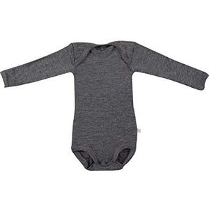 DILLING Babyromper met lange mouw van 100% BIO-merinowol Donkergrijs Melange 68