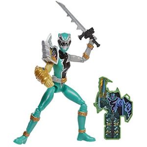 Power Rangers Dino Fury, groene Ranger met sprint handvat, figuur 15 cm met Dino Fury sleutel en Chromafury Saber, meerkleurig