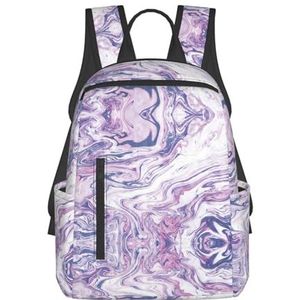 EdWal Terrazzo Marmer Pastel Print Lichtgewicht Mode Casual Rugzak College Bag, Voor Outdoor Reizen Zakelijk Werk, Donkerpaarse textuur marmer, Eén maat