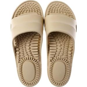 Huisslippers for dames Zomermassageslippers Voetreflexologie en acupressuurstimulators Sandalen Slippers for heren Open teen Doucheslippers Sneldrogend Binnen Buiten(Beige,EUR 42-43)