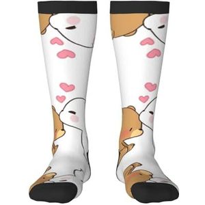 Witte beer bruine beer volwassen grappige 3d sokken crew sokken nieuwigheid sokken gag geschenken, zachte gezellige sokken., Zwart, Eén Maat