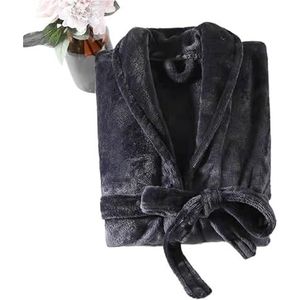 Badjassen, Badjas Vrouwen Warm Herfst Winter Koraal Fleece Paar Nachtjapon Mannen Flanellen Badjas Dikker Vrouwen Nachtkleding Plus Fluwelen Kimono Gewaad, Zwart, XL