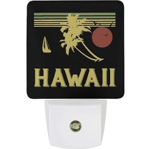 Vintage Hawaiiaanse Warm Wit Nachtlampje Plug In Muur Schemering naar Dawn Sensor Lichten Binnenshuis Trappen Hal