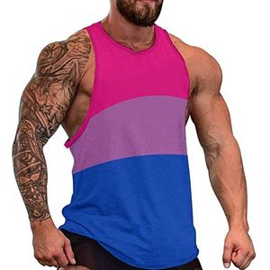 Bisexual Pride LGBT-vlag heren tanktop mouwloos T-shirt pullover gym shirts workout zomer T-shirt