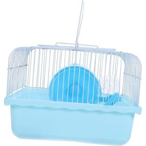 minkissy 2Pcs Carrier Hamsterkooi Buiten Speelgoed Konijnenkooi Rat Reiskooi Outdoor Speelgoed Miniatuur Microfoon Kat Massage Roller Relaxer Reisaccessoires Huisdier Huis Cavia Kleine