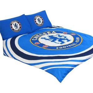 Arsenal FC Officiële dubbele dekbedovertrekset, geometrisch ontwerp, rood, omkeerbaar, tweezijdig voetbalbeddengoed, officiële koopwaar inclusief bijpassende kussenslopen