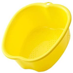 Voetbad, groot, kunststof, draagbaar, voor teennagels en enkels, geel, 37,3 x 33 x 15 cm