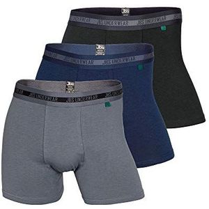 jbs Men's, 3-pack Panty Bamboe Boxer Shorts, Zwart, Grijs, Navy, M