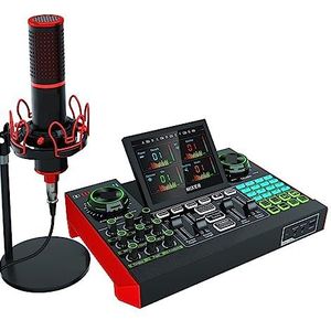 Geluidskaartset, Audio-interface USB-podcastapparatuurbundel Mixer en vocale effecten, G10-geluidskaartkaart Voice Changer, DJ-mixer for livestream