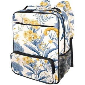 GIAPB Reisrugzak voor vrouwen, rugzak voor mannen, canvas, herfst vector geel bloempatroon, I93bh9qairk, 36.5x29.5x14.5 cm/14.4x11.6x5.7 in, Reizen Rugzakken