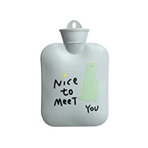 DieffematicRSD Warmwaterkruik Nieuwe waterinjectie warmwaterzak medium cartoon verdikte pvc-warmwaterzak creatieve mode draagbare handwarmer (Color : Gray)