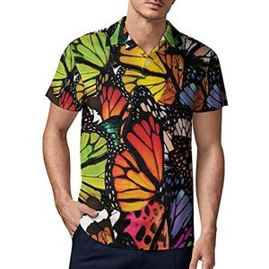 Kleurrijke vlinder mannen golf polo shirt zomer korte mouw T-shirt casual sneldrogende T-shirts S