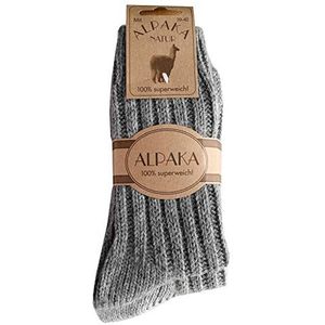 dunaro 2 paar alpaca-sokken, wollen sokken, bijzonder behaaglijk warm voor dames en heren, 2 paar | donkergrijs, 43-46 EU