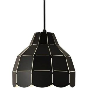 TONFON Creatieve industriële kroonluchter E27 metalen lampenkap hanglamp Scandinavisch eenvoudig hanglicht for keukeneiland woonkamer slaapkamer nachtkastje eetkamer hal plafondlamp (Color : Black)