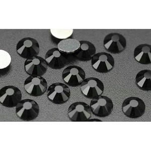 Non Hot Fix Flatback Rhinestones en decoraties Crystal Nail Art accessoires Nagelsticker Glitter Steen Diamant DIY-002 Jet-SS30 (288 stuks)