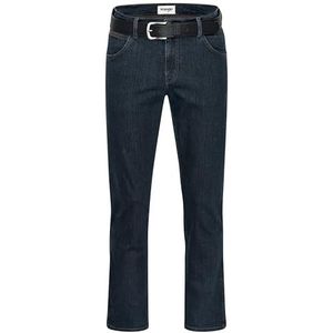 Wrangler Texas heren stretchjeans Regular Fit Authentic Straight in verschillende wassingen met riem in zwart of bruin, Blauw Zwart + Zwarte Riem, 50W / 34L