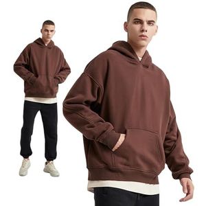 CHENZKBD Hoodie Hoodie For Men And Women With Plush Cotton Hooded Sweatshirt Pure Fashion Casual Sports Hoody Autumn And Winter-brown-xl