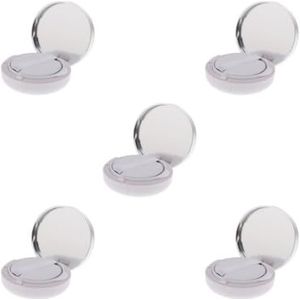5 Set Lege Make-up Poeder Foundation Case Luchtkussen Puff BB Cream Container 15g Zilver
