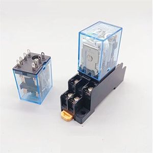 1 stuk, HH52P, MY2NJ, DPDT, algemene elektromagnetische tussenrelaisschakelaar met led-stopcontact, AC 110/220 V, DC 12/24 V (fitting, AC24 V)