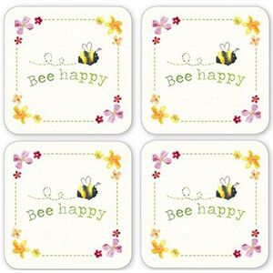 Cooksmart BEE HAPPY set van 4 onderzetters