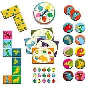 Djeco Dinosaurus Speeldoos - Bingo, Memo, Domino - Voor 3 jaar en ouder - Hoogwaardige materialen - Veilig en stimulerend