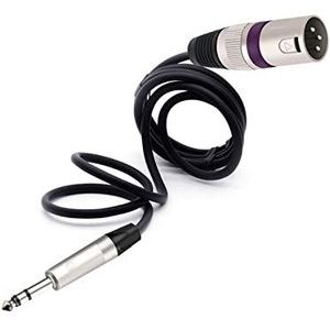 6.35mm Mannelijke 3-Pin XLR Naar RTS 1/4 Stereo Evenwichtige Microfoon Interconnect Kabel Kwart Inch Naar XLR Cord Fit Compatible With AMP (Color : Black Purple, Size : 2m)