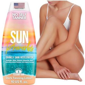 Elegant Sun - Sun Spreuken Dark Tanning Accelerator Lotion voor Indoor Zonnebanken & Outdoor Sun Tanning - Veilig voor gezicht, lichaam en tatoeages - Kokosmelk, Anti-Aging Extracten, Geen Bronzer |