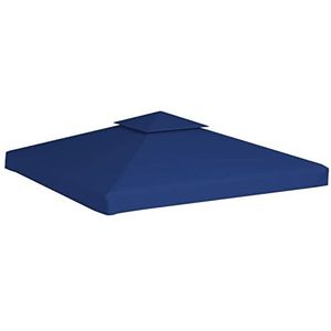 Gazebo Dak Dekzeil Zonnescherm 2-laags waterdichte vervangende tent dak luifel prieel hoes, buiten gazon tuin zonnescherm zonnescherm tent bovenhoes 310 g/m² donkerblauw 3 x 3 m(Blue,3 x 3 m)